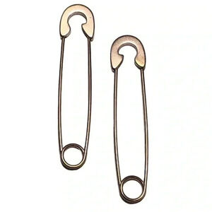 Rose Gold Stainless Steel Safety Pin Punk Goth Alt Hard Metal Edgy Earrings New